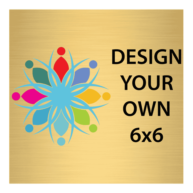 Square Full Color Brass Signs 6" x 6"