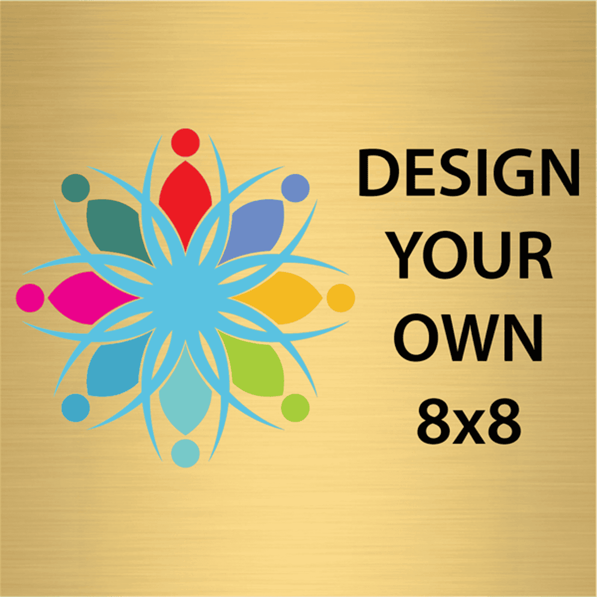 Square Full Color Brass Signs 8" x 8"