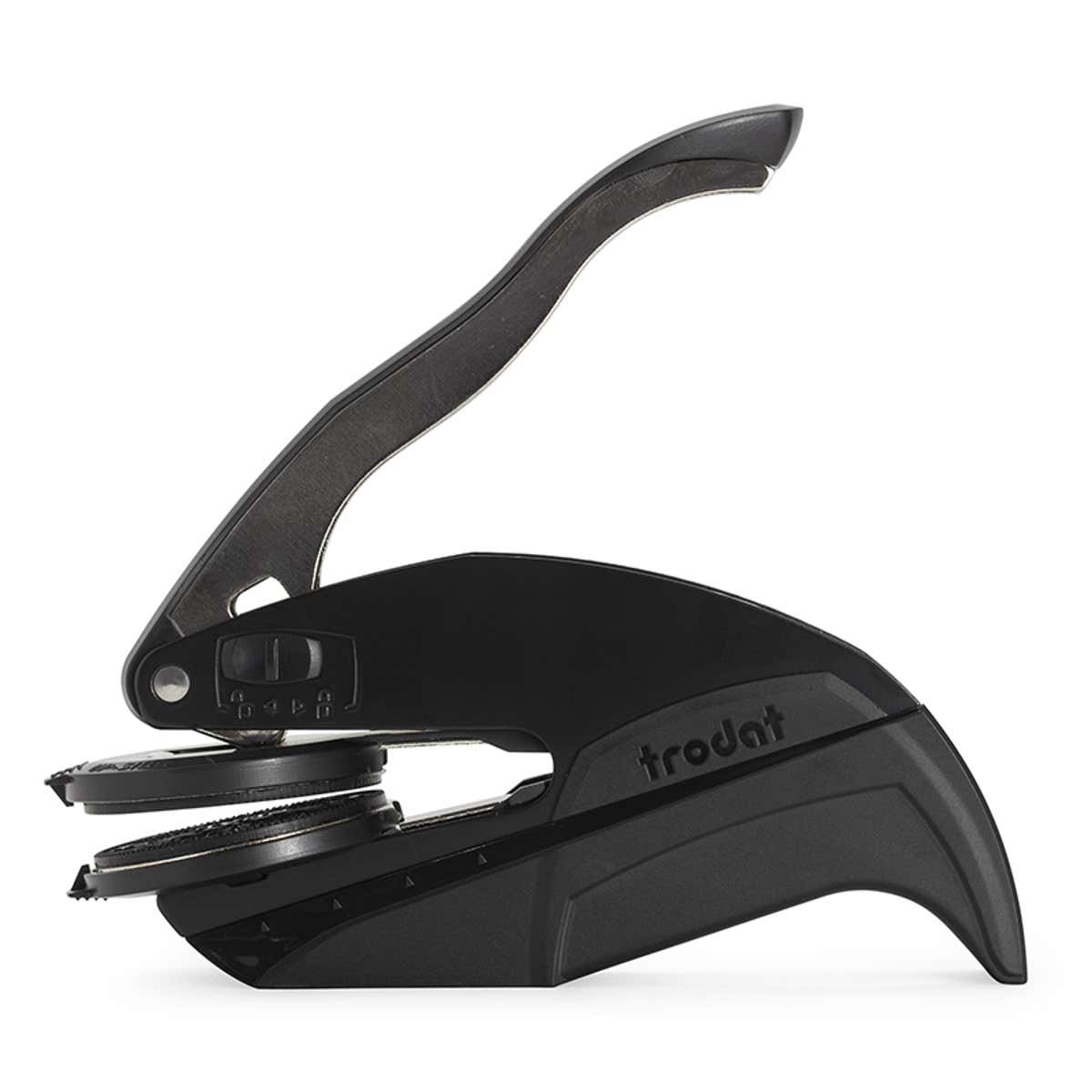 A side look at the Pocket Seal by Trodat, the first among our selection of embossers.