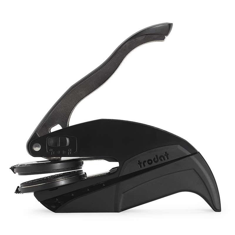 A side look at the Pocket Seal by Trodat, the first among our selection of embossers.