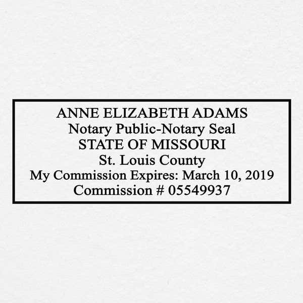 Missouri Notary Rectangle Impression on paper