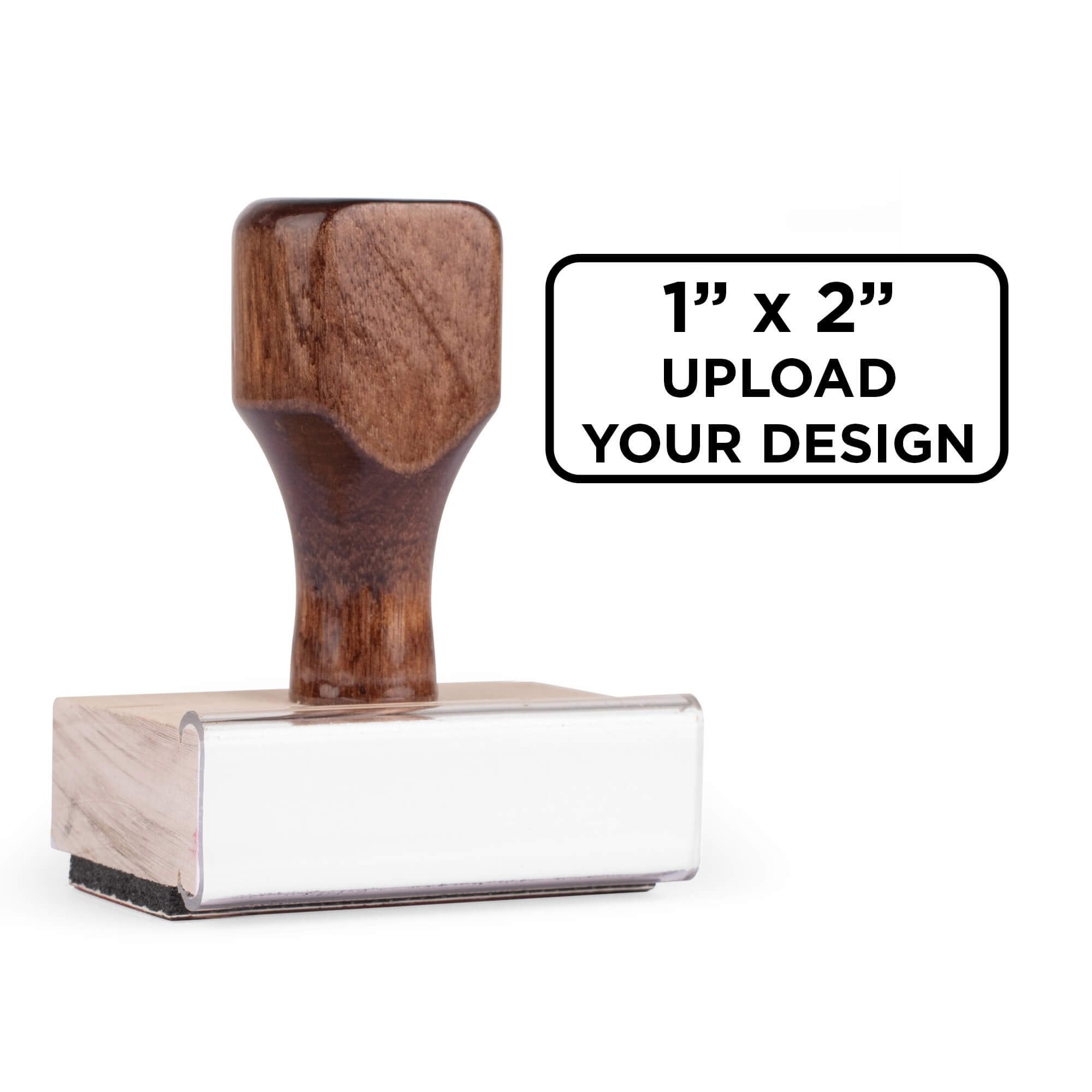 Custom wood stamp 1" x 2" wood handle rubber stamp for logo or custom design