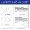 A view of how the two embosser impression sizes compare