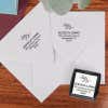 Address stamp impression on two envleopes