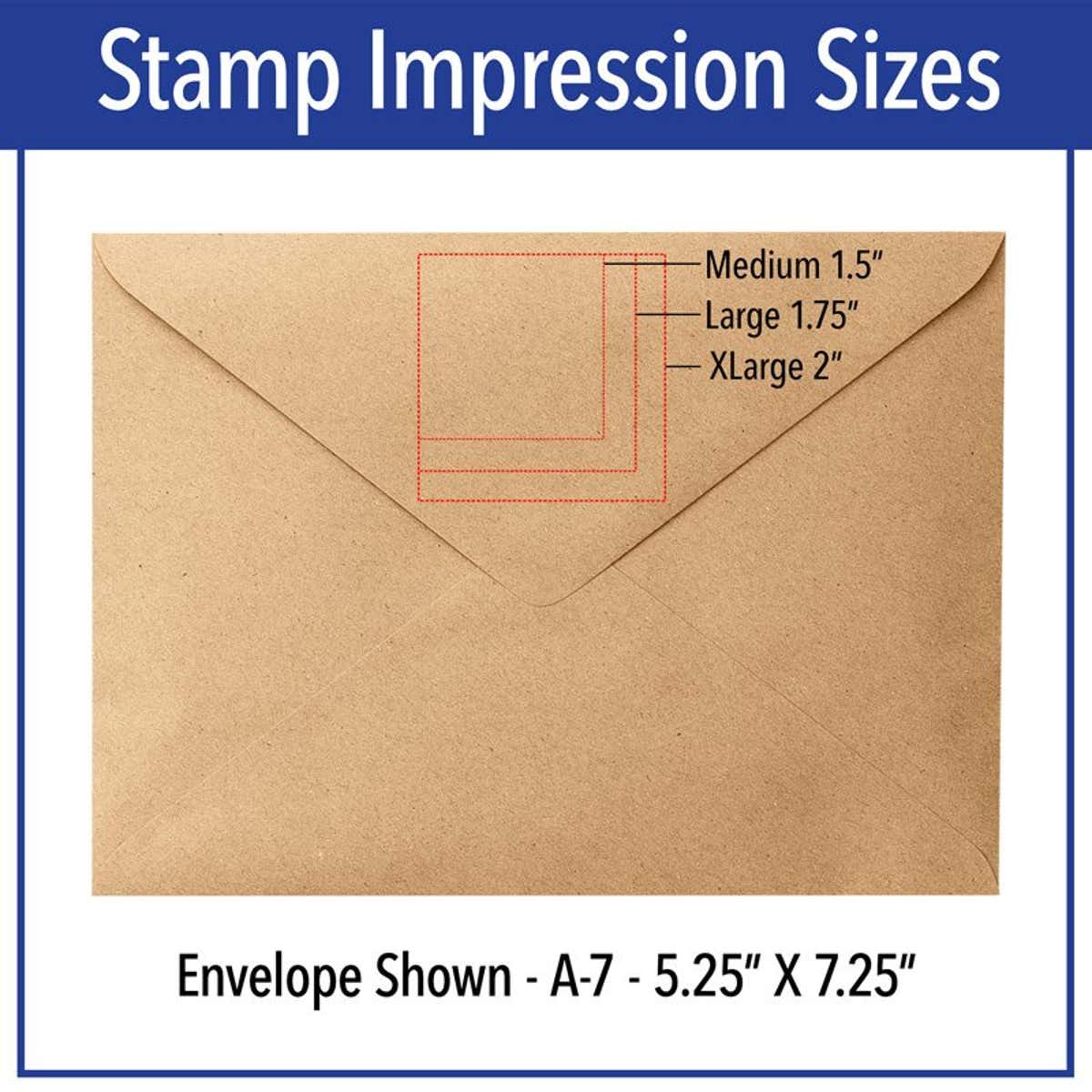 Stamp Impression Size Infographic