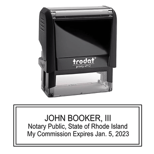 Rhode Island Notary Rectangular State Stamp Body and Design