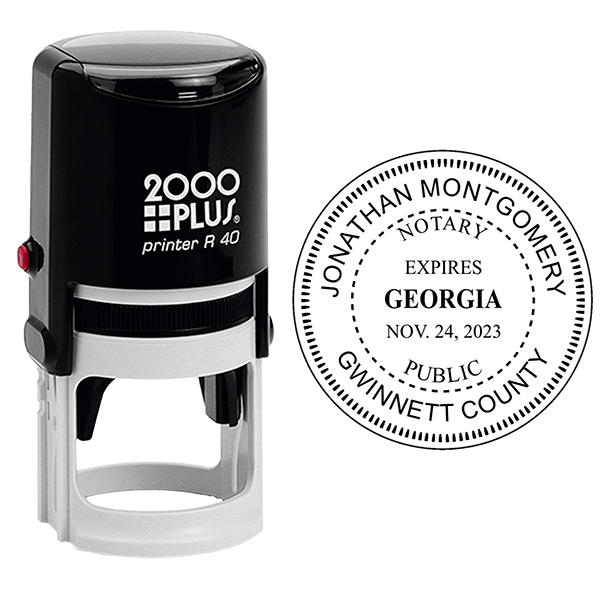 Georgia with Expiration Round Notary Stamp