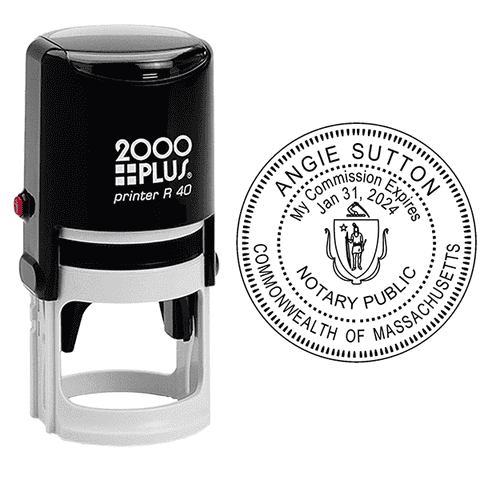 Round Self-Inking Notary Stamp