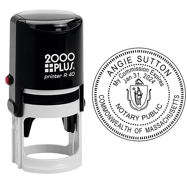 Round Self-Inking Notary Stamp