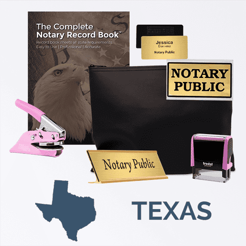 Texas Pink Deluxe Notary Kit