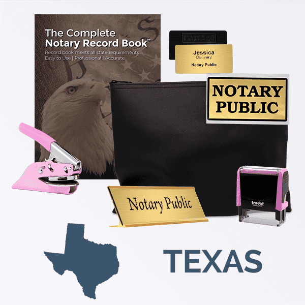 Texas Pink Deluxe Notary Kit