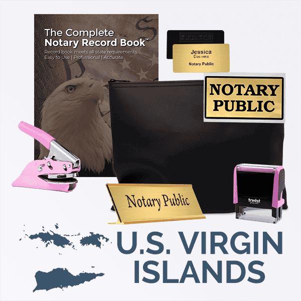 U.S. Virgin Islands Pink Deluxe Notary Kit