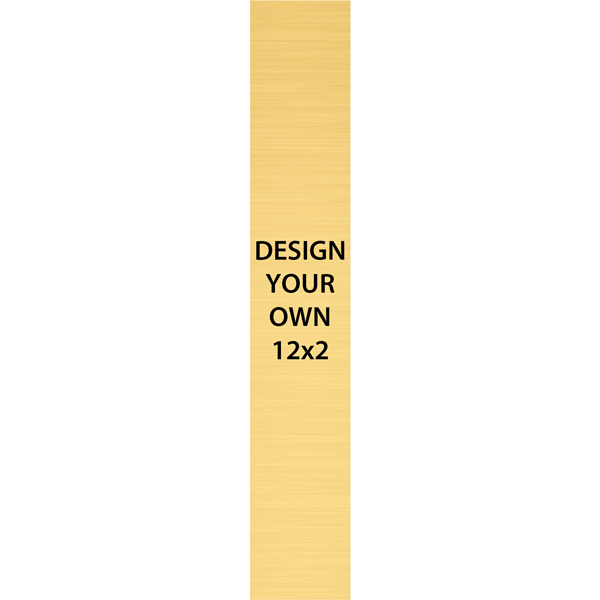 Vertical Engraved Heavy Brass Signs 12" x 2"