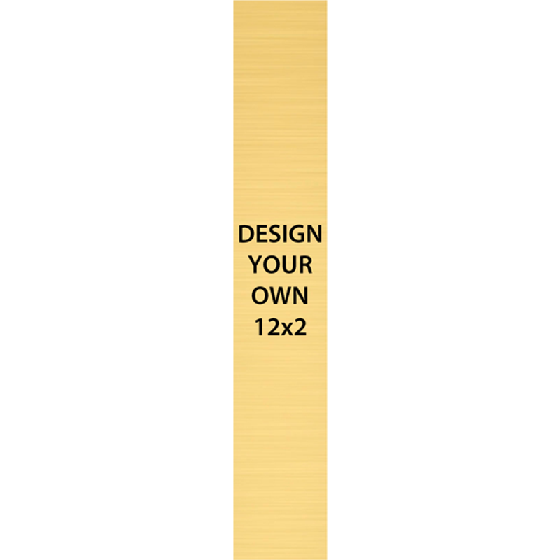 Vertical Engraved Heavy Brass Signs 12" x 2"