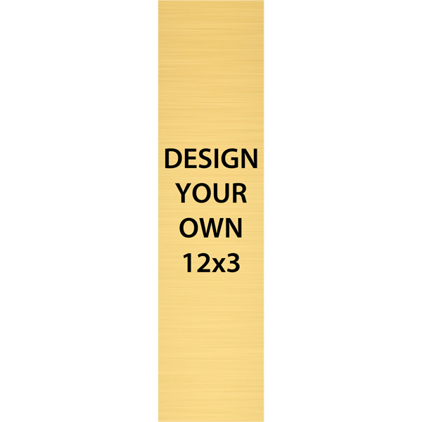 Vertical Engraved Heavy Brass Signs 12" x 3"