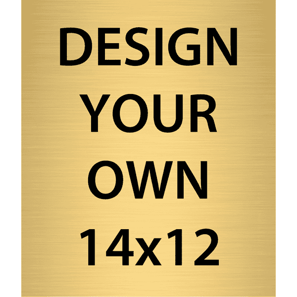 Vertical Engraved Heavy Brass Signs 14" x 12"