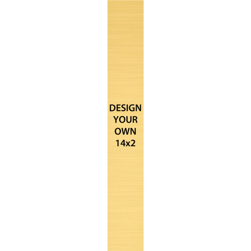 Vertical Engraved Heavy Brass Signs 14" x 2"