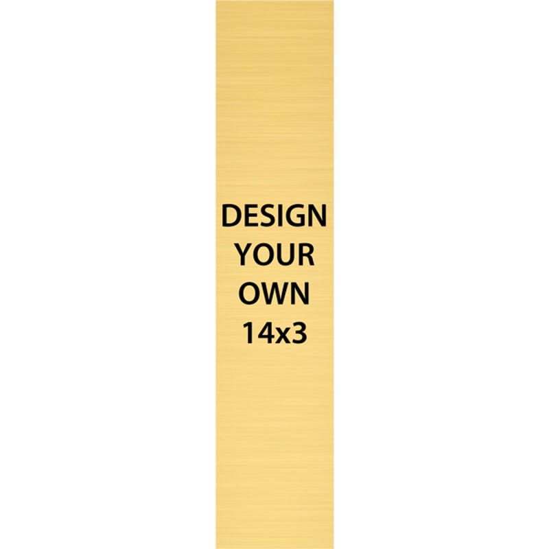 Vertical Engraved Heavy Brass Signs 14" x 3"
