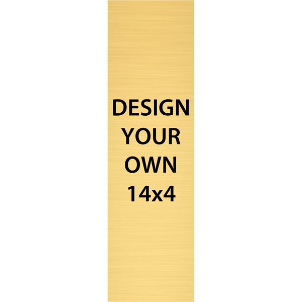 Vertical Engraved Heavy Brass Signs 14" x 4"