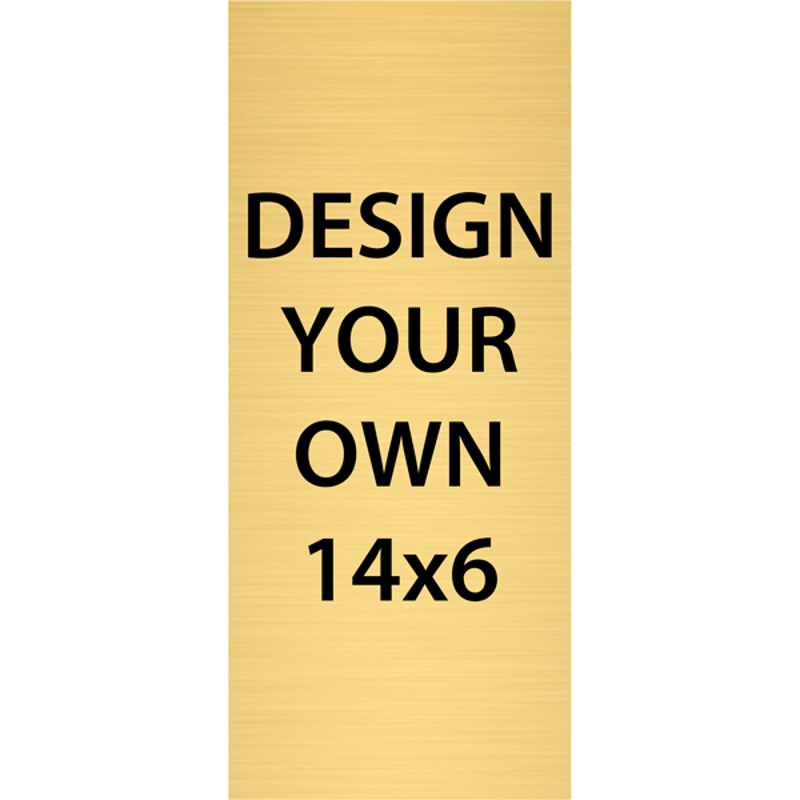 Vertical Engraved Heavy Brass Signs 14" x 6"