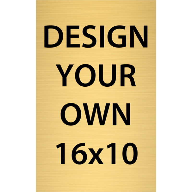Vertical Engraved Heavy Brass Signs 16" x 10"