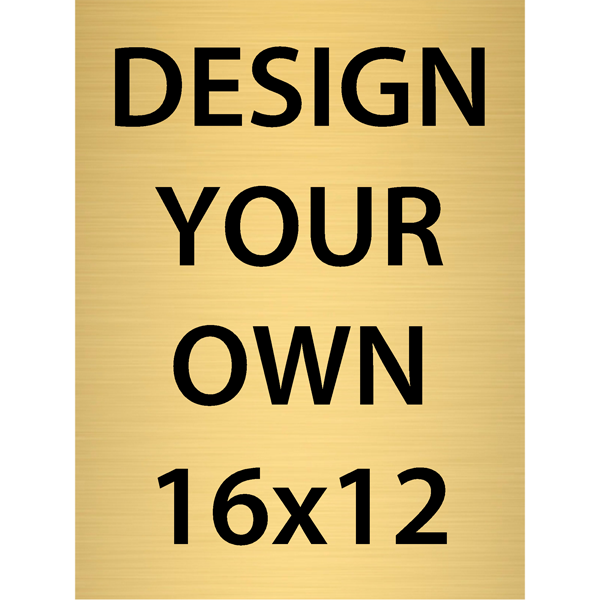 Vertical Engraved Heavy Brass Signs 16" x 12"