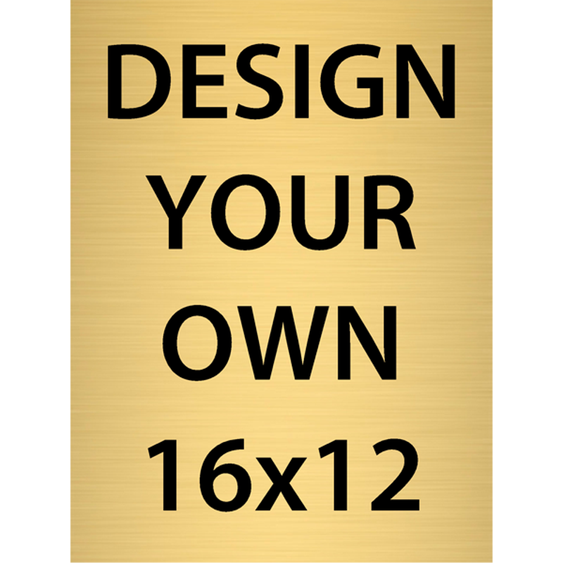 Vertical Engraved Heavy Brass Signs 16" x 12"