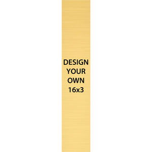 Vertical Engraved Heavy Brass Signs 16" x 3"