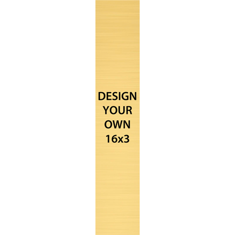 Vertical Engraved Heavy Brass Signs 16" x 3"