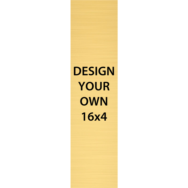 Vertical Engraved Heavy Brass Signs 16" x 4"