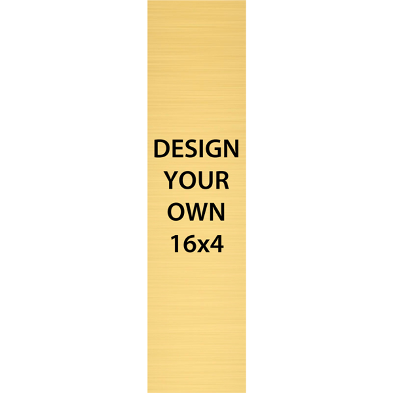 Vertical Engraved Heavy Brass Signs 16" x 4"