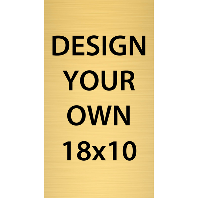 Vertical Engraved Heavy Brass Signs 18" x 10"
