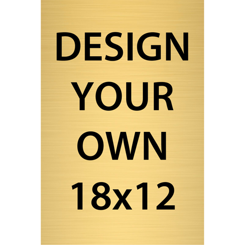 Vertical Engraved Heavy Brass Signs 18" x 12"