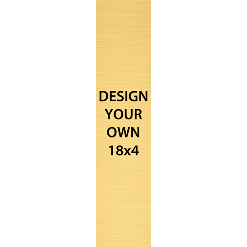 Vertical Engraved Heavy Brass Signs 18" x 4"