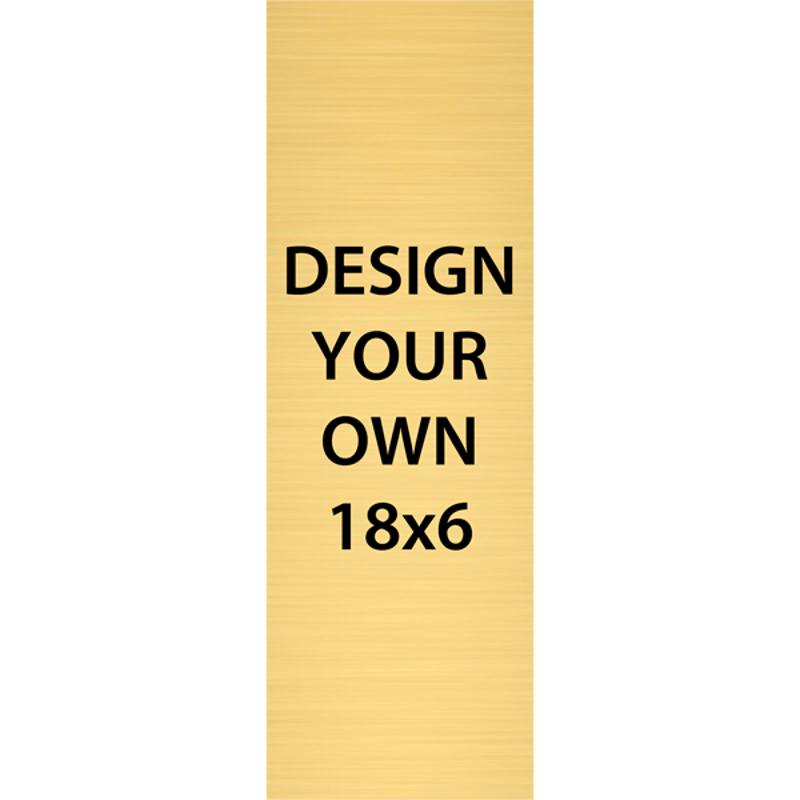 Vertical Engraved Heavy Brass Signs 18" x 6"
