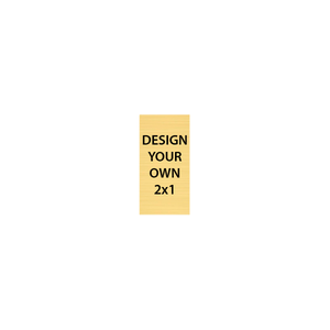Vertical Engraved Heavy Brass Signs 2" x 1"