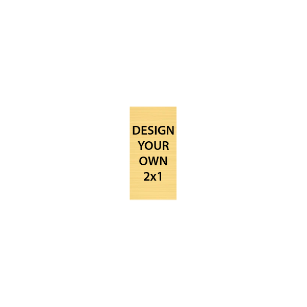 Vertical Engraved Heavy Brass Signs 2" x 1"