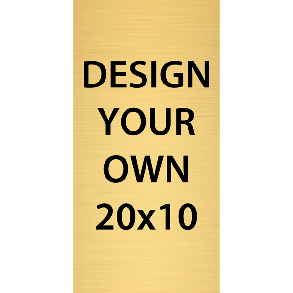 Vertical Engraved Heavy Brass Signs 20" x 10"
