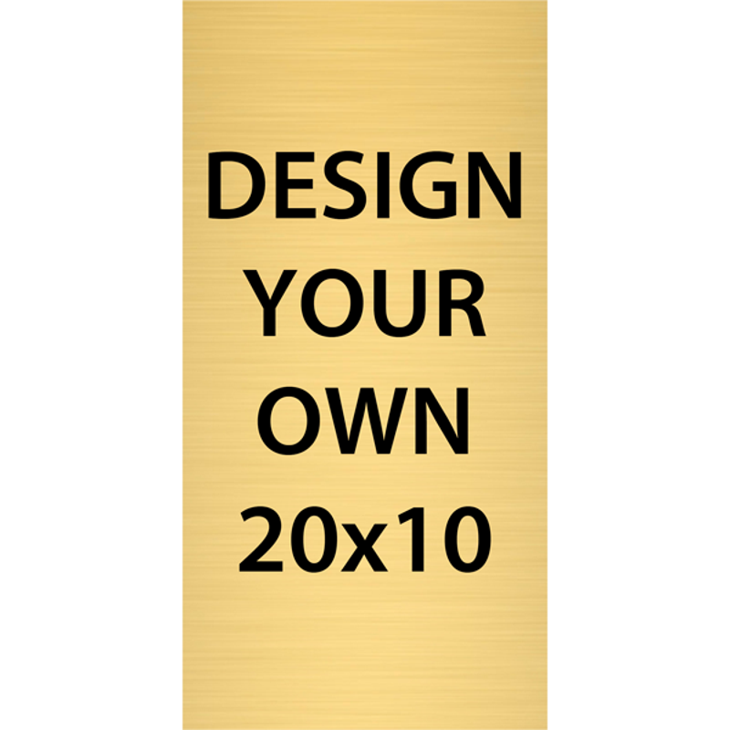 Vertical Engraved Heavy Brass Signs 20" x 10"