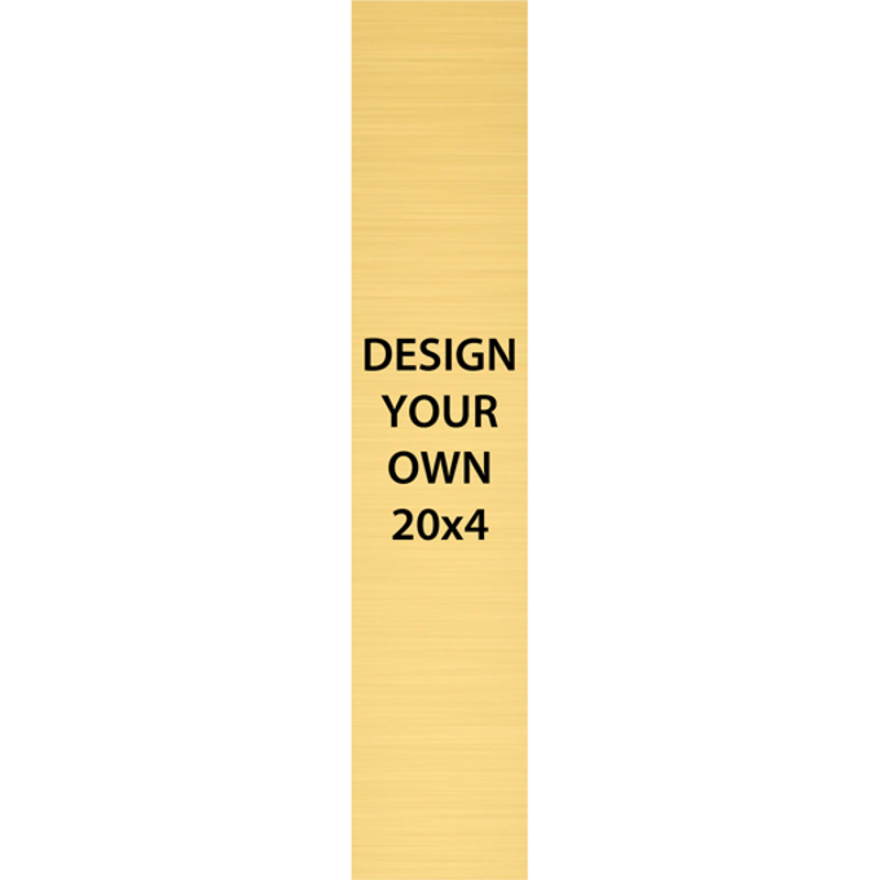 Vertical Engraved Heavy Brass Signs 20" x 4"