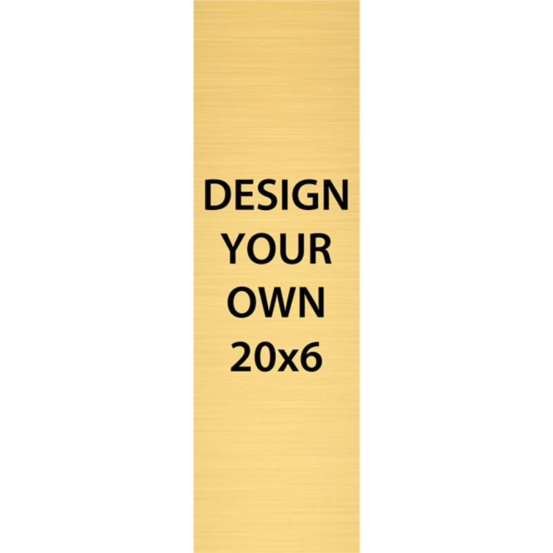Vertical Engraved Heavy Brass Signs 20" x 6"