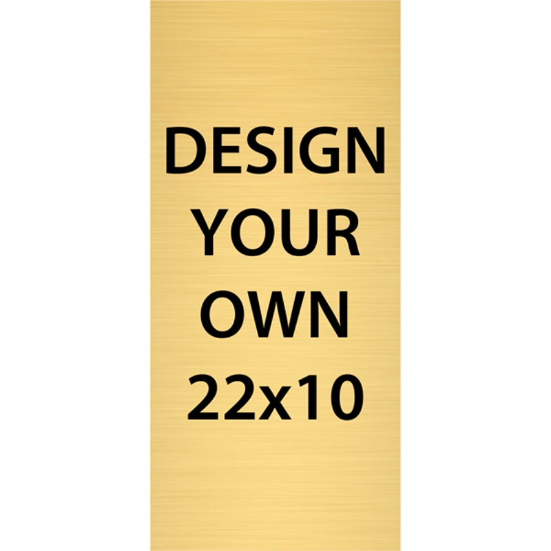 Vertical Engraved Heavy Brass Signs 22" x 10"
