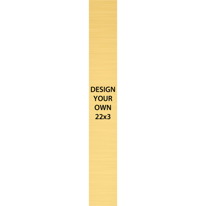 Vertical Engraved Heavy Brass Signs 22" x 3"