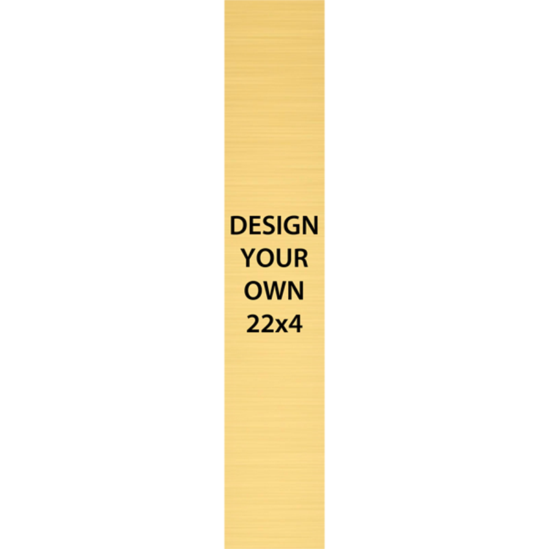 Vertical Engraved Heavy Brass Signs 22" x 4"