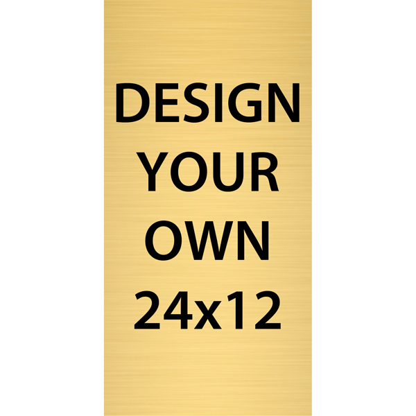 Vertical Engraved Heavy Brass Signs 24" x 12"