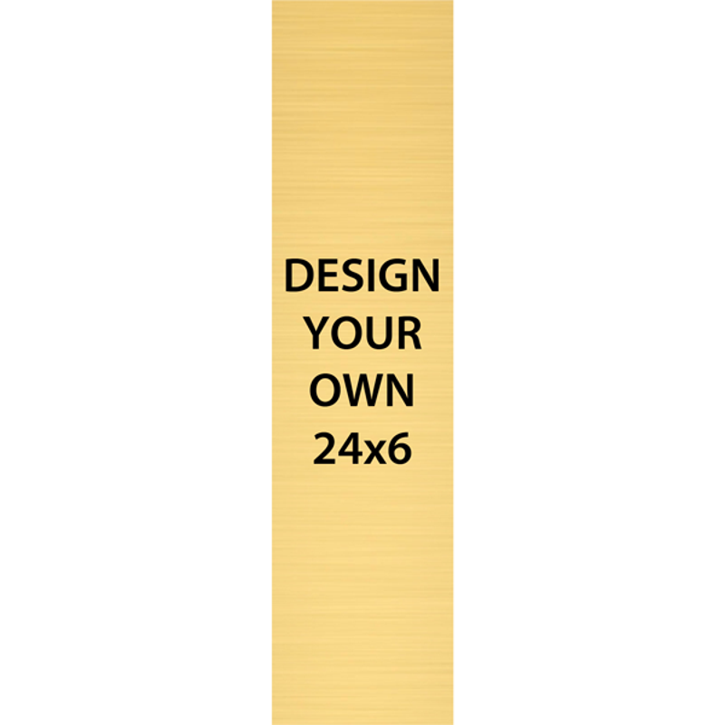 Vertical Engraved Heavy Brass Signs 24" x 6"
