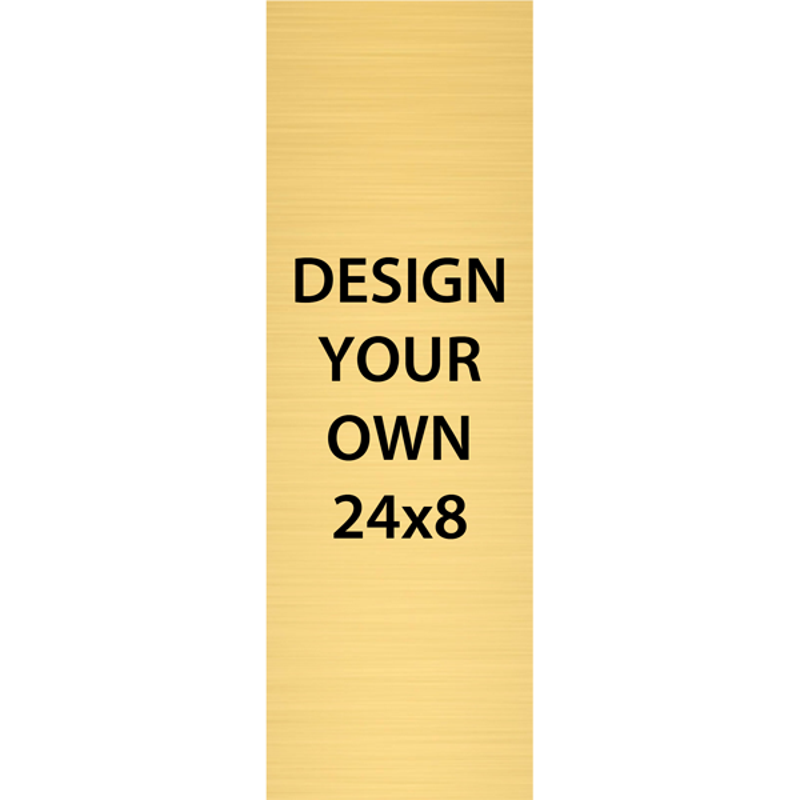 Vertical Engraved Heavy Brass Signs 24" x 8"