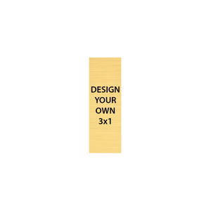Vertical Engraved Heavy Brass Signs 3" x 1"