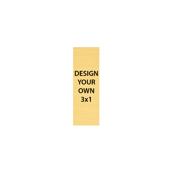 Vertical Engraved Heavy Brass Signs 3" x 1"