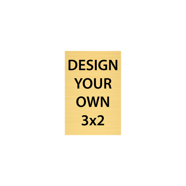 Vertical Engraved 3" x 2" Heavy Brass Signs 